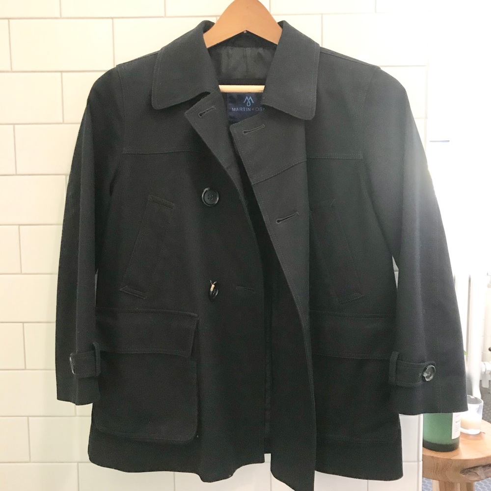Martin + OSA navy swing coat